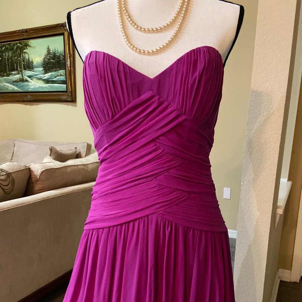 NICOLE MILLER BUBBLE SILK DRESS 6 STRAPLESS!